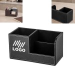 Custom Imprinted Pu Leather Desk Organizer?Pen Holder