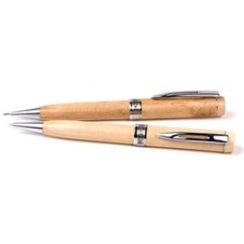 Custom Imprinted Inforest Flat Top Wood Ballpoint Pen & Mechanical Pencil Set