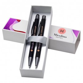 Custom Imprinted Bold Pen & Pencil Gift Set - Full Color on Pen, Pencil & Box