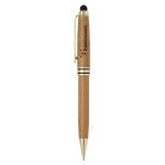 Bamboo Stylus & Mechanical Pencil w/Gold & Black Trim Logo Branded