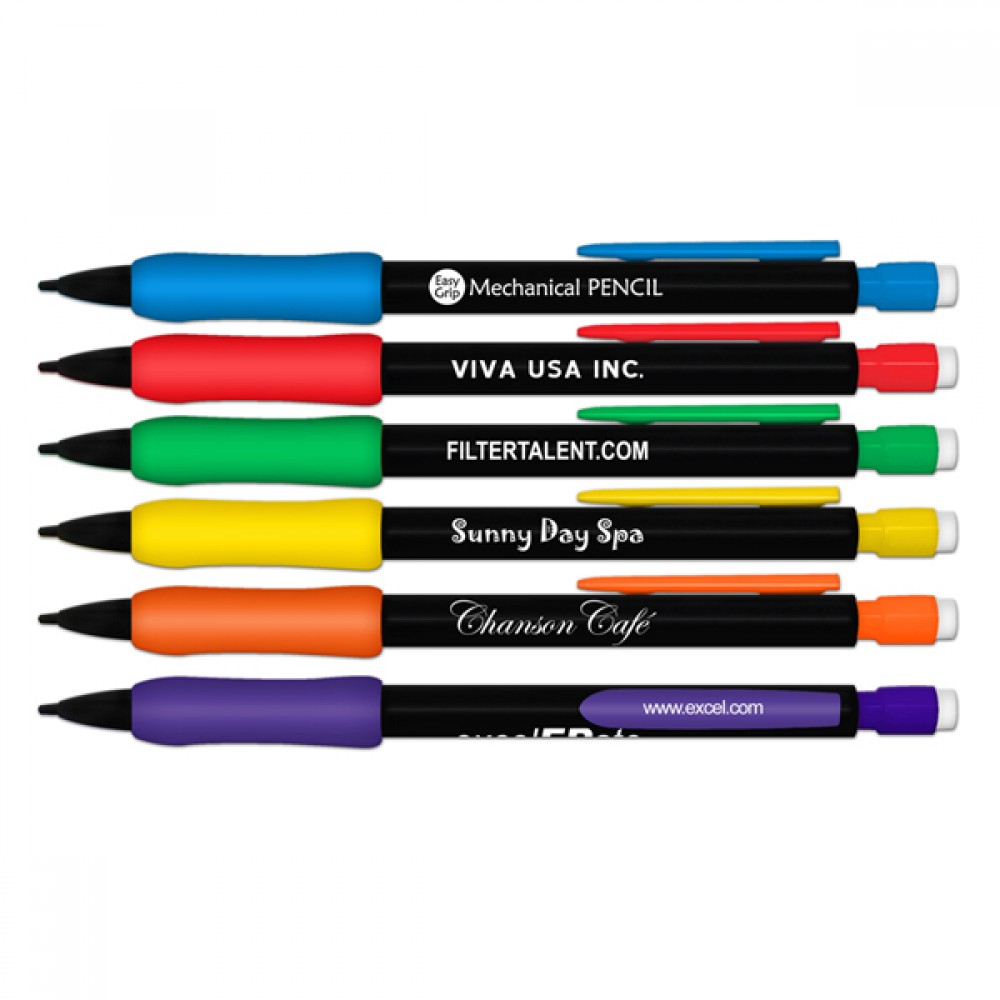 Liqui-Mark Mechanical Pencil - Black Barrel w/Rubber Grip Custom Imprinted Liqui-Mark Mechanical Pencil - Black Barrel w/Rubber Grip Custom Imprinted