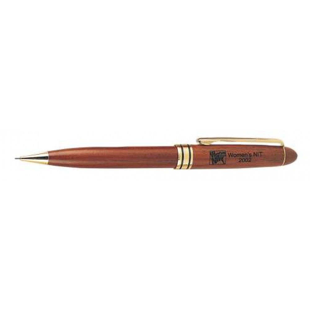 Custom Engraved Rosewood Mechanical Pencil w/ Twist Action