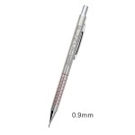 Logo Branded Stainless Steel Net Pattern Surface Mechanical Pencil 0.9 mm Pencil Lead