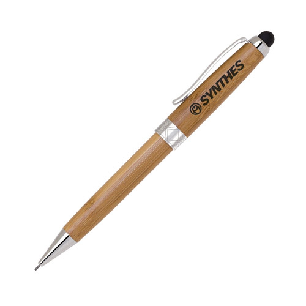 The Sensi-Touch Bamboo Twist action mechanical Pencil/Stylus Custom Engraved