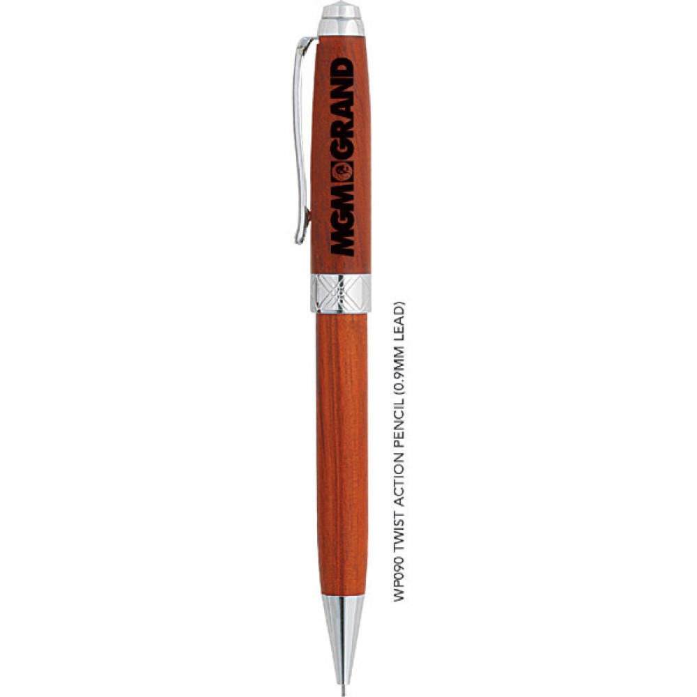 Westwood Collection Rosewood Mechanical Pencil w/ Silver Trim Custom Imprinted