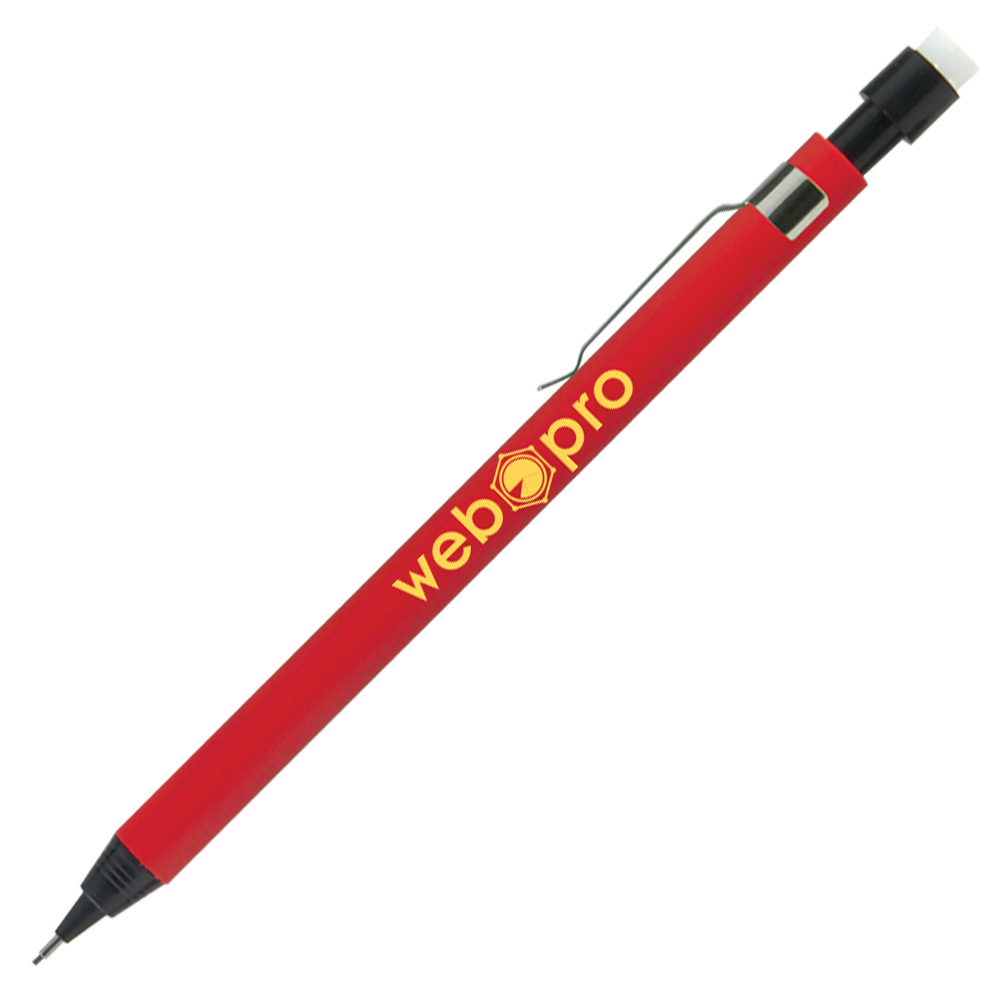 Custom Imprinted Mr. Pushy Slim Mechanical Pencil with Clip & Black Trim Custom Imprinted Mr. Pushy Slim Mechanical Pencil with Clip & Black Trim