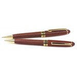 Custom Engraved Illusion Wooden Ballpoint Pen & Mechanical Pencil Set