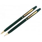 Dome Shape Metal Twist Pen & Mechanical Pencil Set Logo Branded