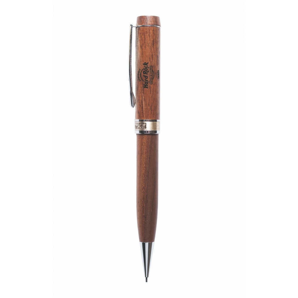 Inforest Flat Top Wood Twist Action Mechanical Pencil Custom Engraved