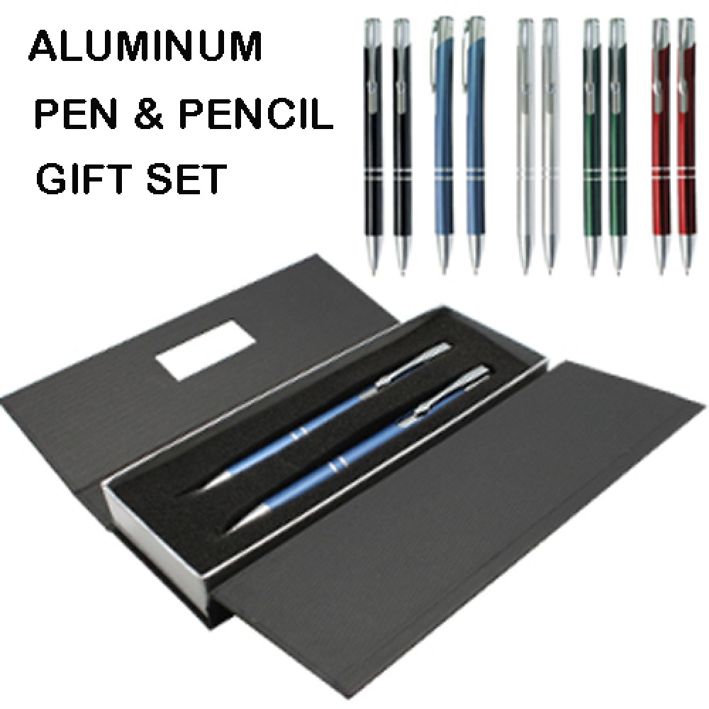 Aluminum Ball Pen and Mechanical Pencil Gift Set Custom Engraved