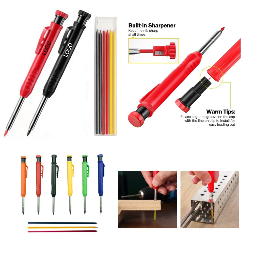 Deep-Hole Carpenter Pencil Set Custom Imprinted