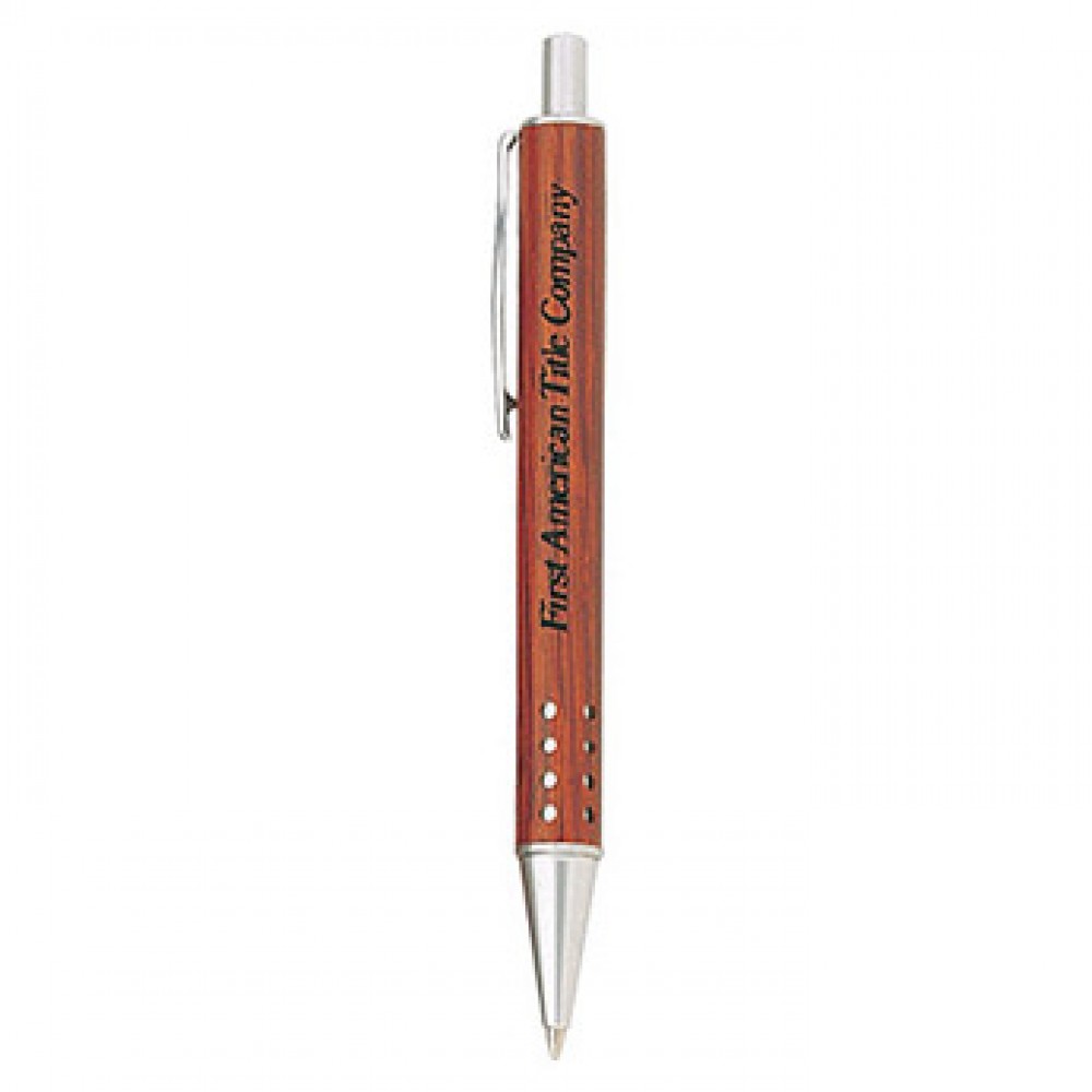 Custom Engraved Legacy Genuine Rosewood w/ Satin Silver Brass Mechanical Pencil