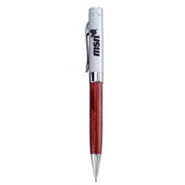 Custom Engraved Terrific Timber-5 Twist Action Mechanical Pencil w/Satin Chrome Cap
