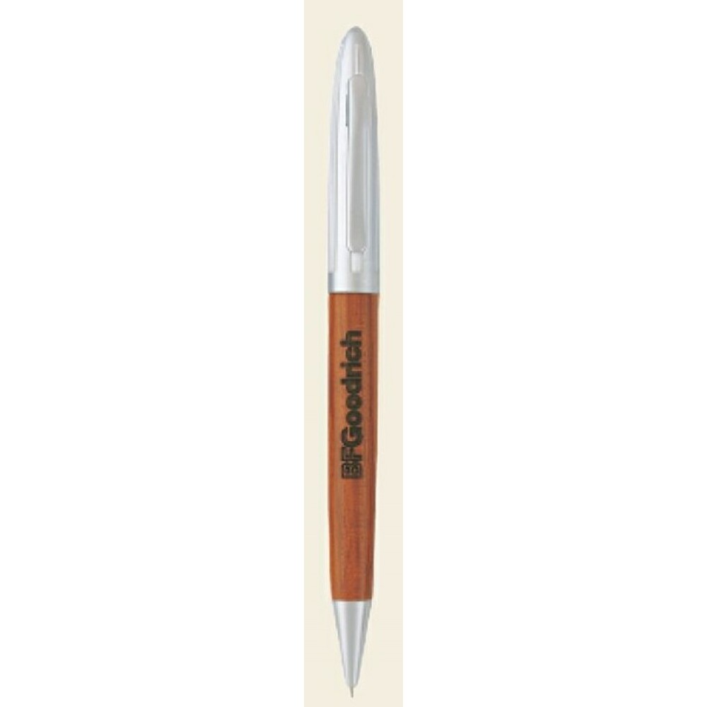Logo Branded Silvergrove Rosewood Mechanical Pencil w/ Satin Silver Accent