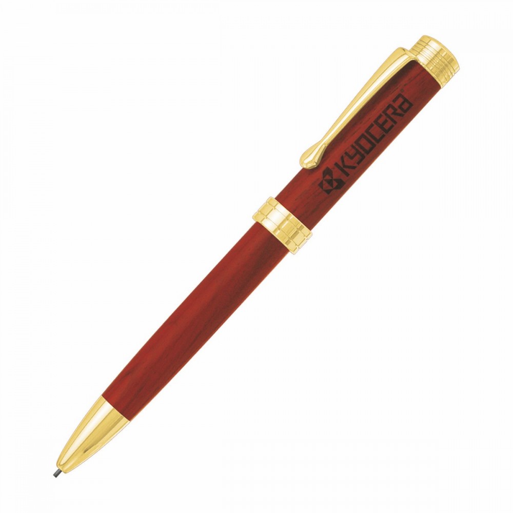 Wooden Rosewood Retractable Mechanical Pencil Logo Branded