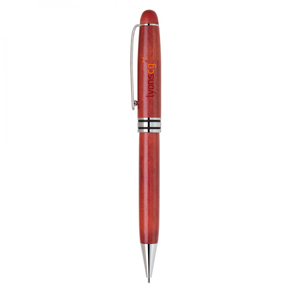 Custom Engraved Wood Twist Action Mechanical Pencil