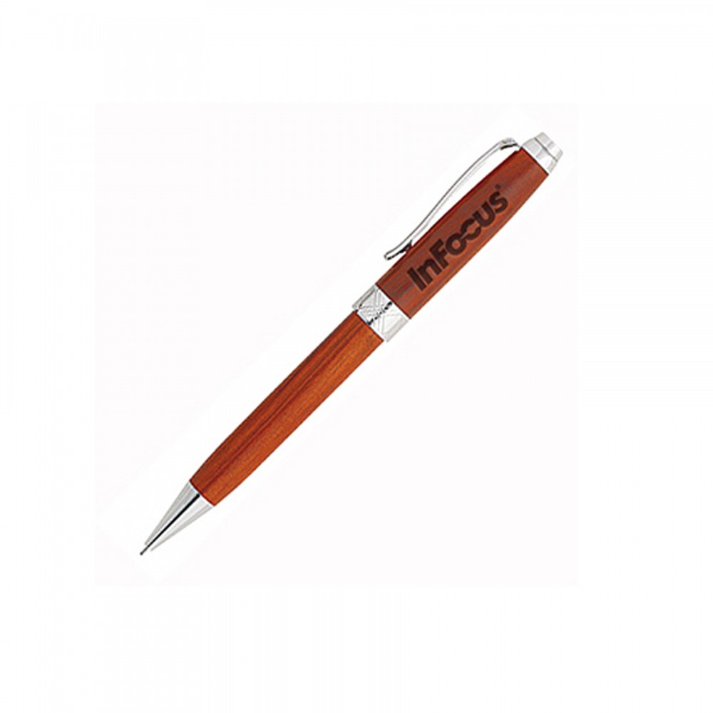 Rosewood Collection Mechanical Pencil w/Silver Trim Custom Engraved