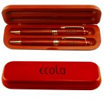Custom Imprinted Elegant Rosewood Pen & Pencil Sets