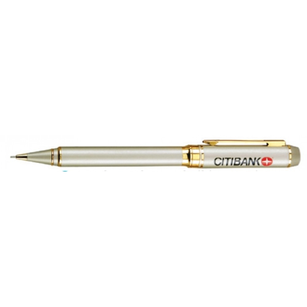 Elite Mechanical Pencil w/Gold Clip & Trim Logo Branded Elite Mechanical Pencil w/Gold Clip & Trim Logo Branded