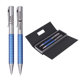 Custom Imprinted Heavy Metal Barrel Pen & Pencil Gift Set