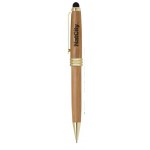 Gold Trim Bamboo Stylus & Mechanical Pencil Custom Engraved