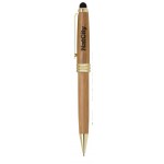 Gold Trim Bamboo Stylus & Mechanical Pencil Logo Branded