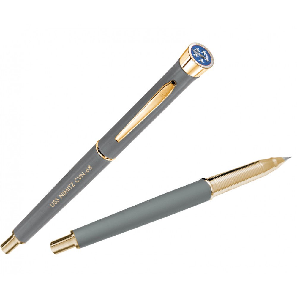 Logo Branded Colour Collection- Garland USA Made Hefty | Matte Mechanical Pencil | Gold Accents