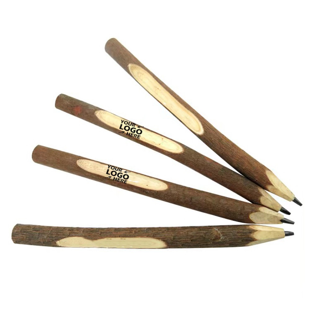 5" Long Natural Branch Pencils Custom Printed
