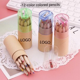 12-Color Drawing Coloring Art Painting Pencil Set w/Sharpener Custom Printed