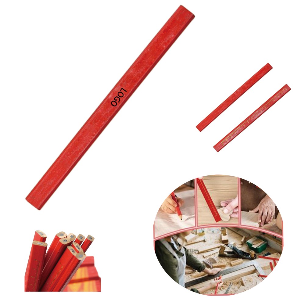 Woodworking Pencil with Measurement Scale Logo Branded Woodworking Pencil with Measurement Scale Logo Branded