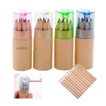 Custom Printed 12 Colored Short Pencil Set With Sharpeners
