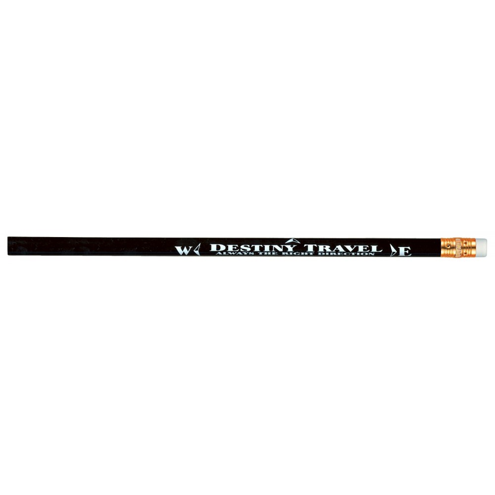 Abert Special Round #2 Pencil (Black/White Eraser) Custom Printed
