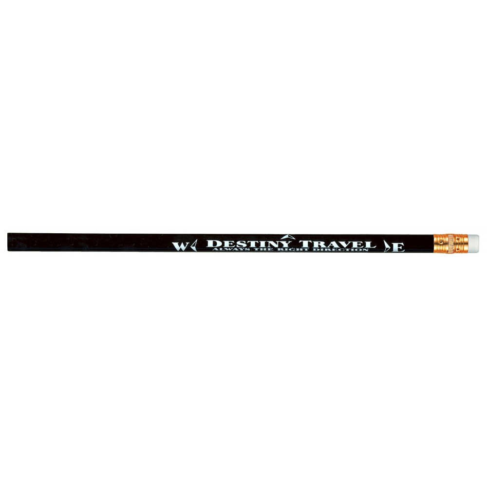 Abert Special Round #2 Pencil (Black/White Eraser) Custom Printed Abert Special Round #2 Pencil (Black/White Eraser) Custom Printed