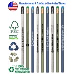 USA Made, Recycled Pencils with Eraser Custom Printed