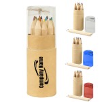 Custom Printed Eco-Friendly Wood Colored Pencils Set with Sharpener