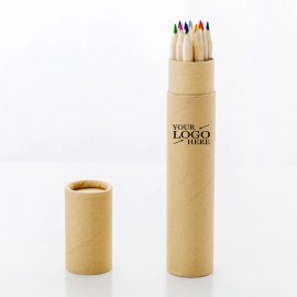 Drawing Nature Wood Colored Pencils In Tube 12 Pieces Custom Imprinted  Drawing Nature Wood Colored Pencils In Tube 12 Pieces Custom Imprinted