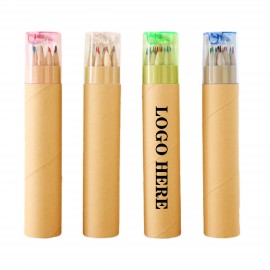 Custom Imprinted 12 Pieces Colored Pencil Set With Sharpener