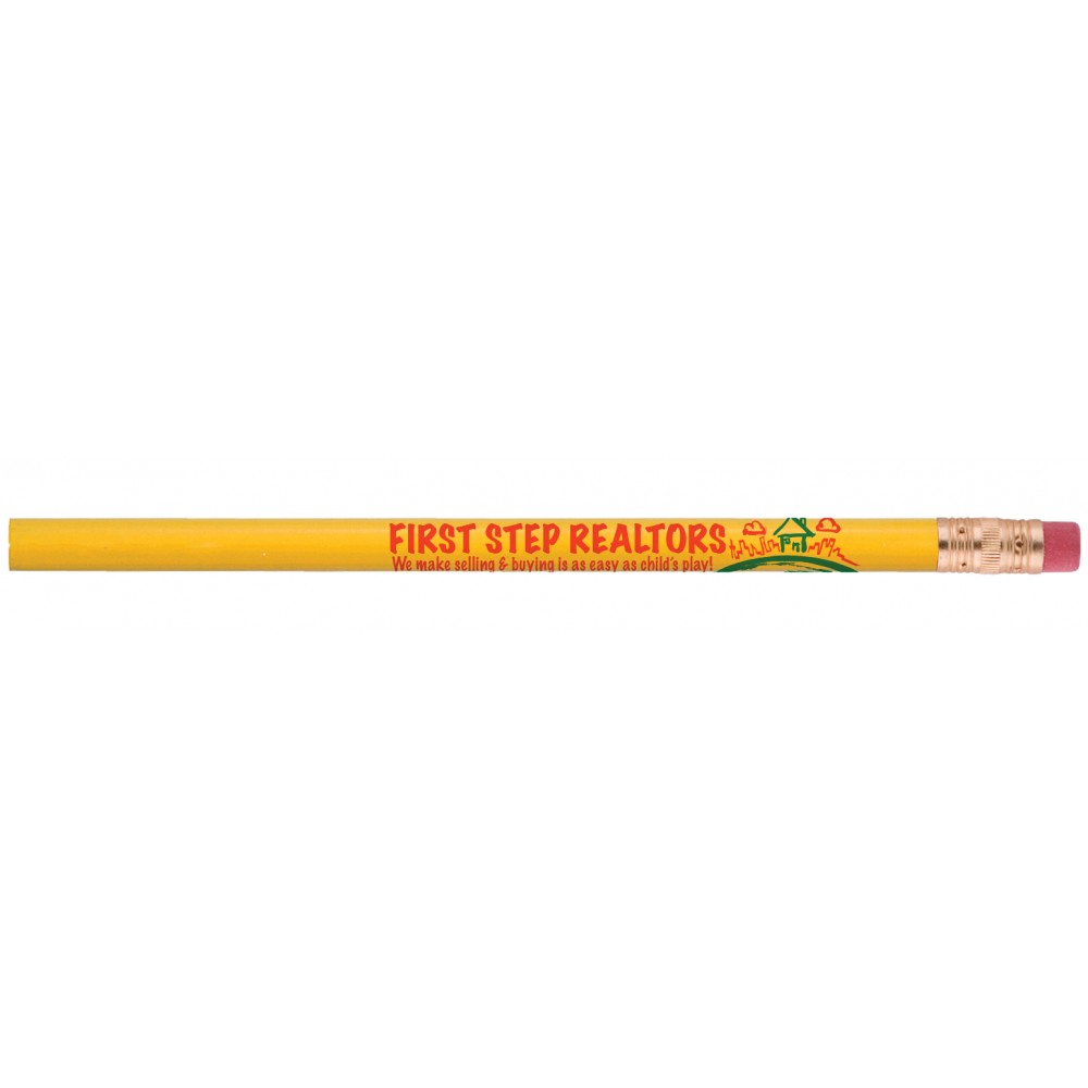 Jumbo Tipped Medium Pencil w/Eraser (Yellow) Custom Printed