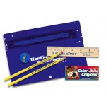 Premium Translucent School Kit w/ 2 Pencils, 6" Ruler, Crayon & Sharpener Custom Printed