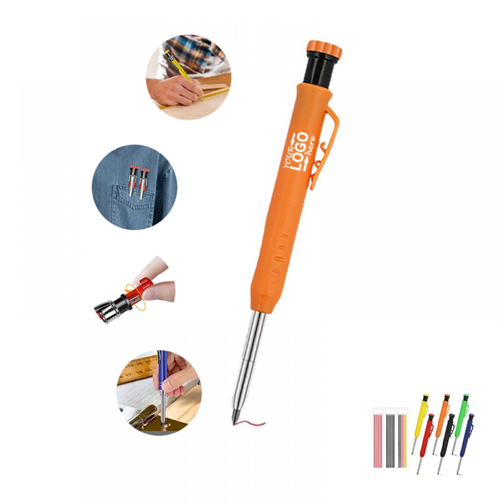 Logo Branded Plastic Carpenter Marking Pencil