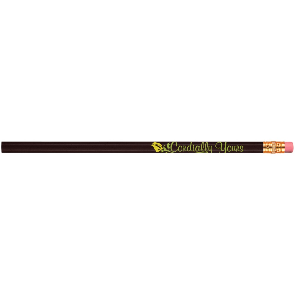 Abert Special Round #2 Pencil (Black/Red Eraser) Custom Imprinted