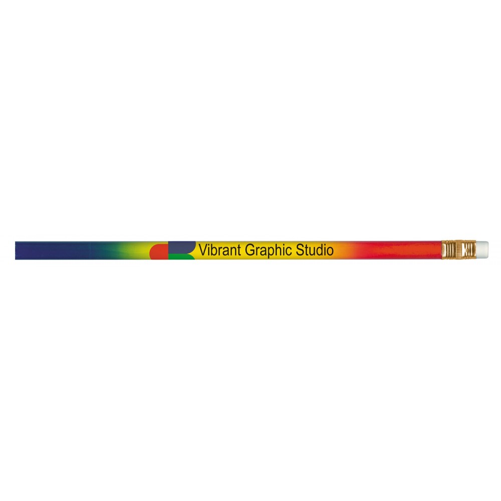 Custom Printed True Rainbo #2 Pencil w/Round Ferrule