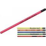 Fluorescent Pencil w/ Black Eraser (Spot Color) Logo Branded