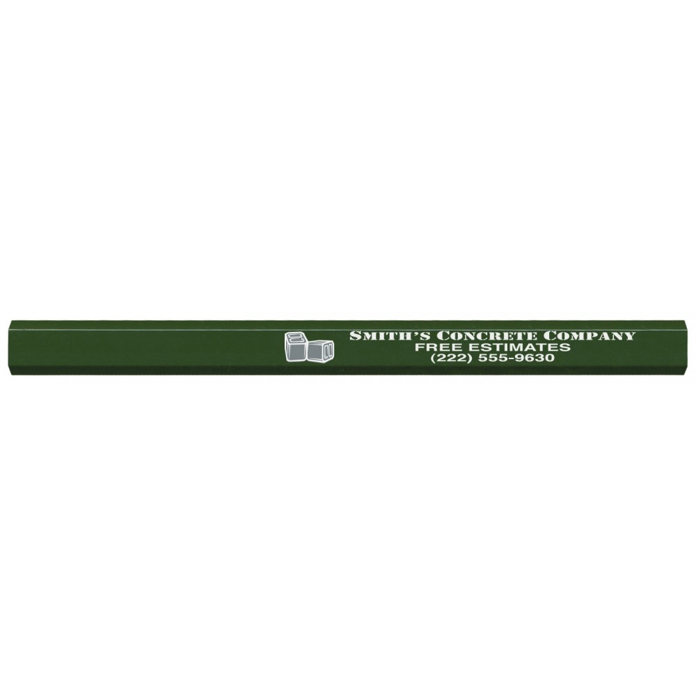Custom Imprinted Made In The USA Carpenter 700 Flat Medium Lead Solid Pencil (Dark Green) Custom Imprinted Made In The USA Carpenter 700 Flat Medium Lead Solid Pencil (Dark Green)