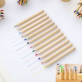 12 Colored Pencils in Tube w/Sharpener with Logo