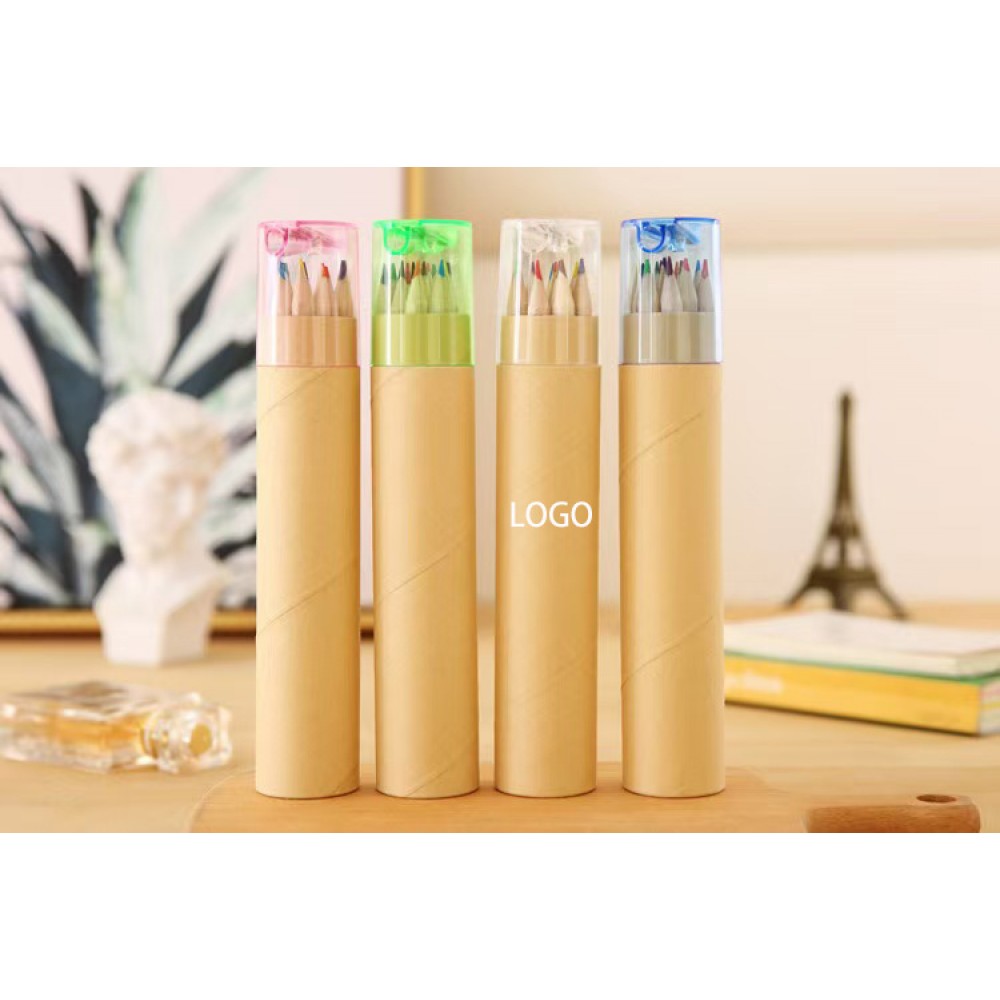 Colored Pencil Set With Sharpener Logo Branded Colored Pencil Set With Sharpener Logo Branded