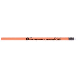 Neon #2 Pencil with White Eraser (Sunset Orange) Custom Printed