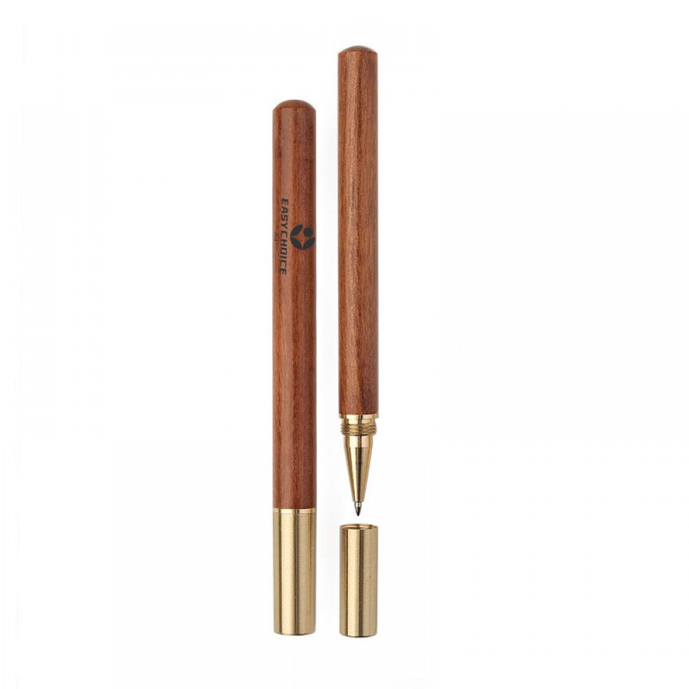 Custom Imprinted Wooden Ballpoint Pen with Brass Cap