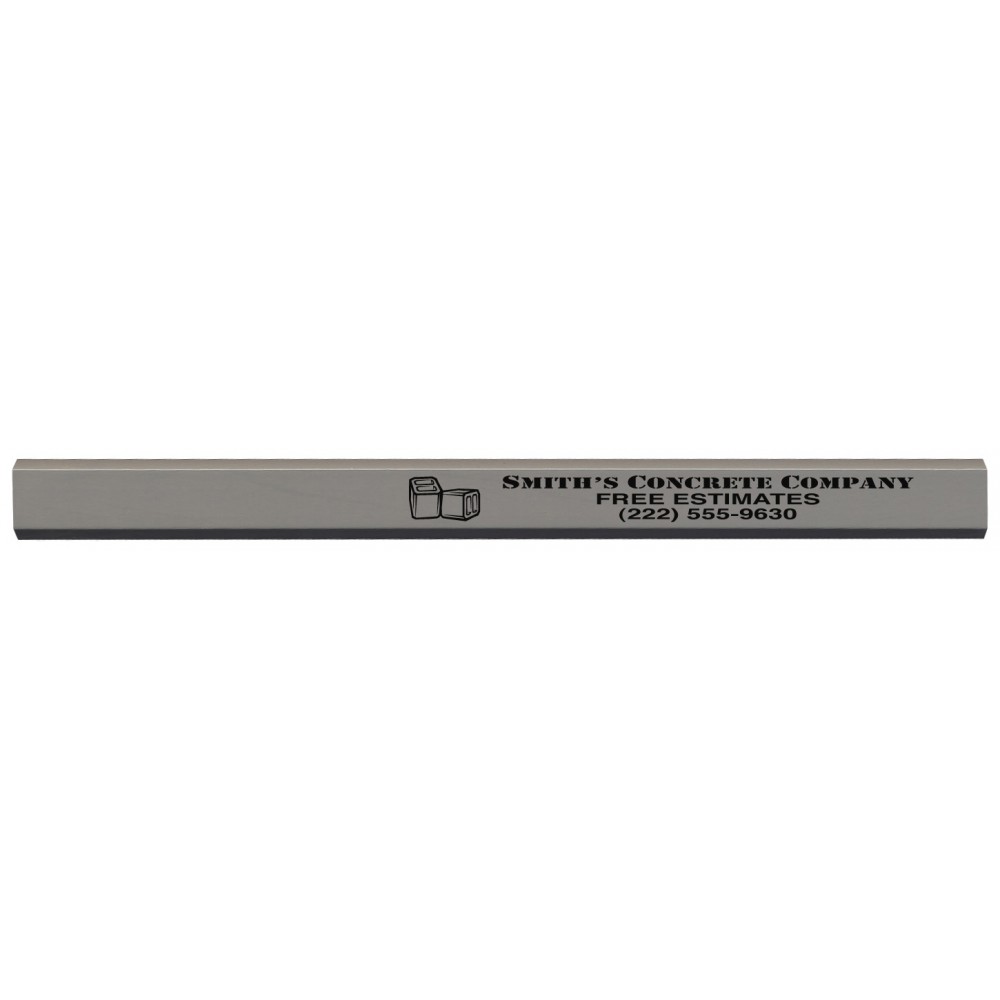 Custom Printed Made In The USA Carpenter 700 Flat Medium Lead Solid Pencil (Gray)