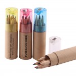 Logo Branded 6 Pack Colored Pencils With Sharpener In Tube